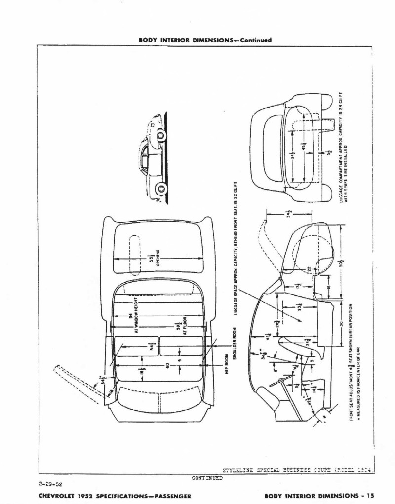 1952 Chevrolet Specifications Page 15
